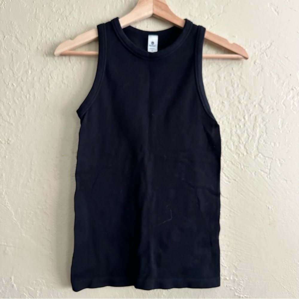 90 Degree By Reflex Black Ribbed Crewneck Top